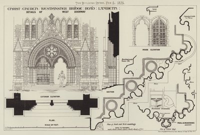 Christ Church, Westminster Bridge Road, Lambeth (gravyr) av English School