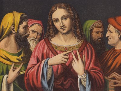 Kristus och de judiska läkarna (chromolitho) av English School
