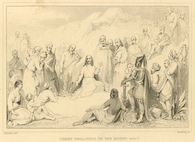 Kristus predikar på berget, Matteus V av English School