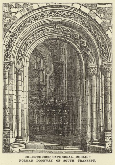 Christchurch Cathedral, Dublin, Norman Doorway of South Transept av English School
