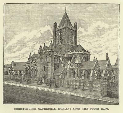 Christchurch Cathedral, Dublin, från sydost av English School