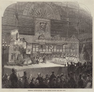 Julunderhållning på Crystal Palace (gravyr) av English School