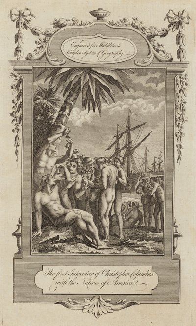 Christopher Columbus med de infödda av English School