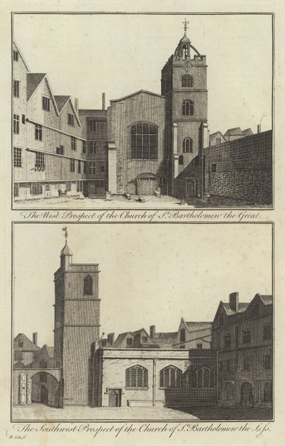 Church of St Bartholomew the Great och Church of St Bartholomew the Less, London av English School