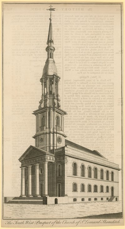Kyrkan St Leonard, Shoreditch av English School