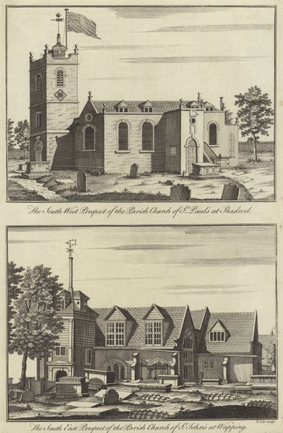 Church of St Paul, Shadwell och Church of St John, Wapping av English School