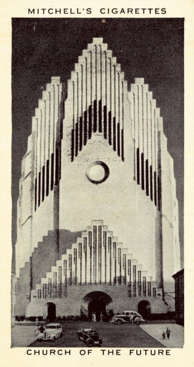 Framtidens kyrka (litho) av English School