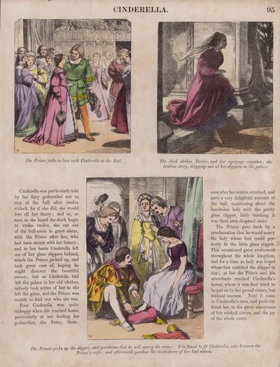 Askungen (färgad gravyr) av English School