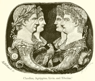 Claudius, Agrippina, Livia och Tiberius av English School