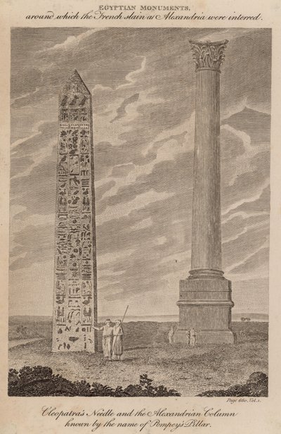 Cleopatras Needle och Alexandrian Column känd under namnet Pompeys Pillar av English School