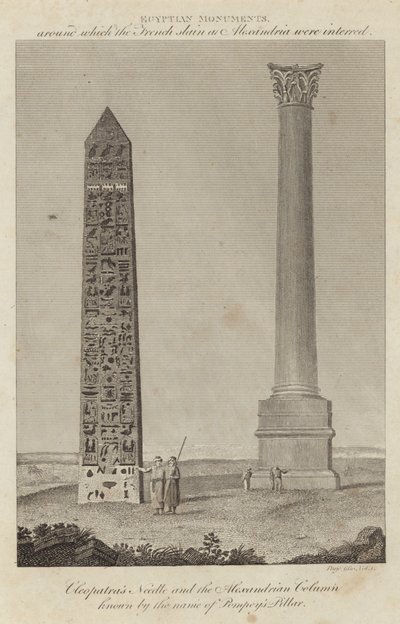 Cleopatras Needle och Alexandrian Column känd under namnet Pompeys Pillar av English School