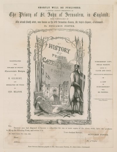 Clerkenwell, St Johns Gate, Benjamin Foster av English School