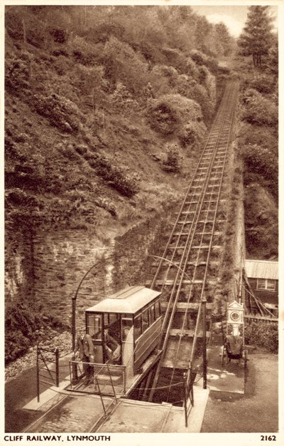 Cliff Railway, Lynmouth (s/v-foto) av English School