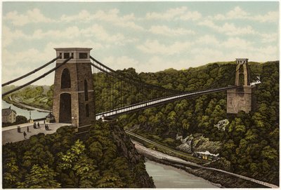 Clifton Suspension Bridge (lito i färg) av English School