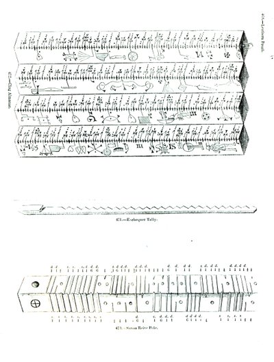 Clog Almanac, Exchequer Tally och Saxon Reive Pole av English School