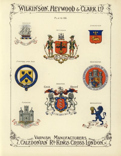Vapensköldar från brittiska städer (chromolitho) av English School