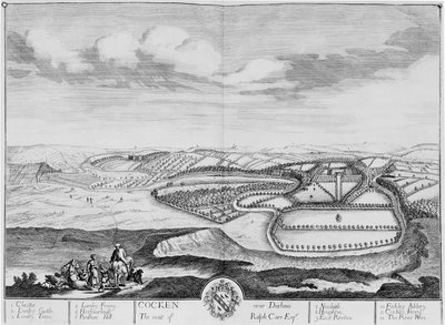 Cocken nära Durham, ca 1710 (etsning) av English School