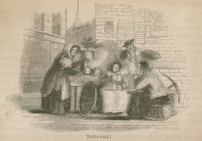 Kaffestånd på en gata i London av English School