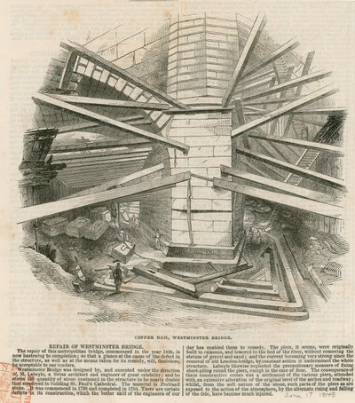 Cofferdam, Westminster Bridge av English School