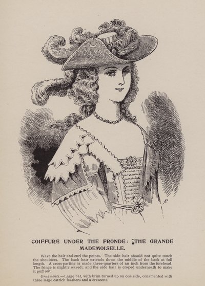 Frisyr under Fronde, Grande Mademoiselle (gravyr) av English School