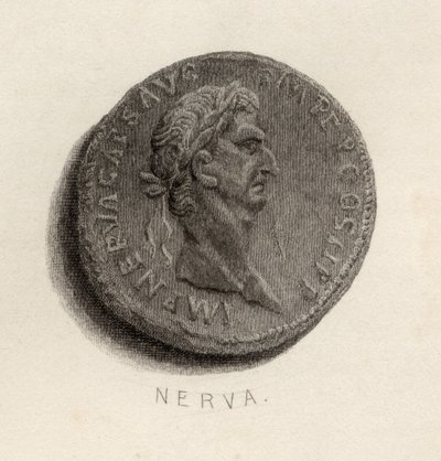 Mynt från Nerva Caesar Augustus tid av English School