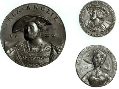 Mynt föreställande Henry VIII och Anne Boleyn (guld) av English School