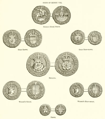 Mynt av Henrik VIII av English School