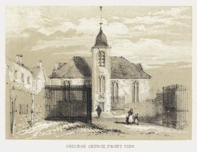 College Church, framifrån (gravyr) av English School