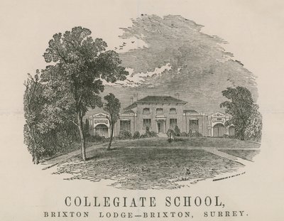 Collegiate School, Brixton Lodge, Brixton, Surrey av English School
