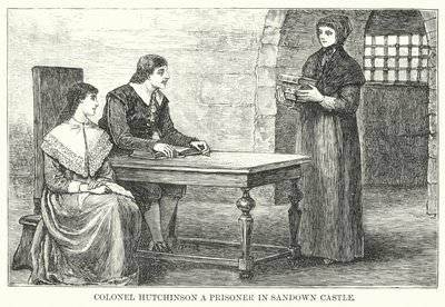 Överste Hutchinson en fånge i Sandown Castle (gravyr) av English School
