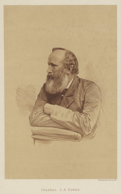 Överste J A Cowen (litho) av English School