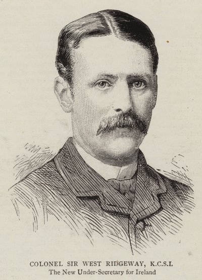 Överste Sir West Ridgeway, KCSI (gravyr) av English School