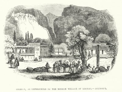 Colossae, som representeras av den moderna byn Khonas, Arundell (gravyr) av English School