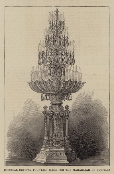 Kolossaler Kristallbrunnen für den Maharadscha von Puttiala von English School