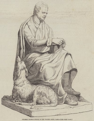Kolossal marmorstaty av Sir Walter Scott, Baronet (gravyr) av English School