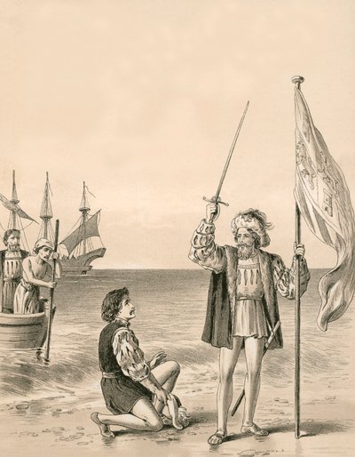 Columbus tar den nya världen i besittning i sin suveräns namn av English School