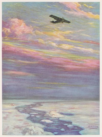 Befälhavare Richard E. Byrd flyger över Nordpolen i sitt monoplan av English School