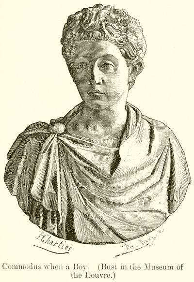 Commodus när en pojke. (Byst i Louvrens museum) av English School