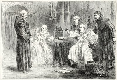 Konferens mellan Thorpe och Arundel, illustration från The History of Protestantism av James Aitken Wylie (1808-1890), pub. 1878 av English School