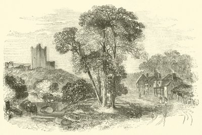 Conisbrough (eller Conisbrough) Castle (gravyr) av English School
