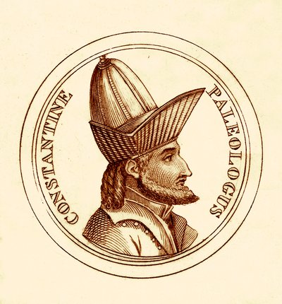 Constantine Paleologus, illustration från The Universal Historical Dictionary av George Crabb, publicerad 1825 (digitalt förbättrad bild) av English School