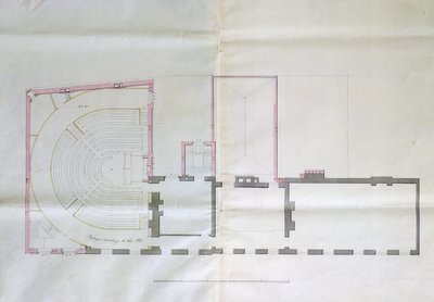 Kontraktsritning för första våningen i Kungliga institutionen, 1800 av English School