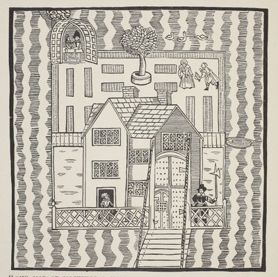 Kopia av The Map of Mockbeggar Hall, med hans situation i det stora landet som kallas någonstans, c.1633, från Ballad of Roxborough av English School
