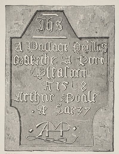Kopia av en snidning av Arthur Poole på väggen i hans fängelsecell i tornet, 1568 av English School