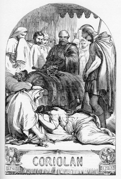 Coriolan (Coriolanus) - Illustration i "" Completes de William Shakespeare"" 1866 - Illustrationerna och den allmänna formen för denna utgåva är lånade från Cassells illustrerade Shakespeare, publicerad i London av English School