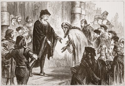 Cosmo I tar emot sina vänner och kunder, illustration från The History of Protestantism av James Aitken Wylie (1808-1890), pub. 1878 av English School