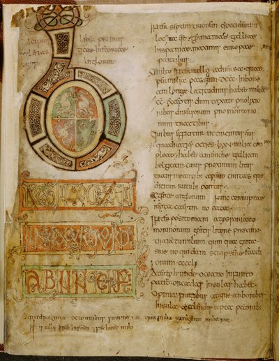 Bomull Tiberius C. II, f.5v Initial 