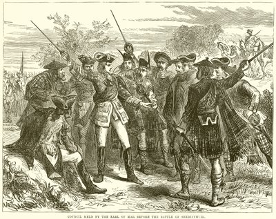 Råd som hölls av jarlen av Mar före slaget vid Sheriffmuir av English School