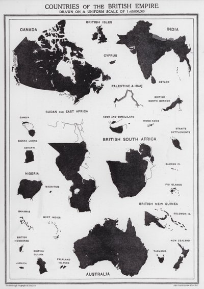Länder i det bristiska imperiet (litografi) av English School