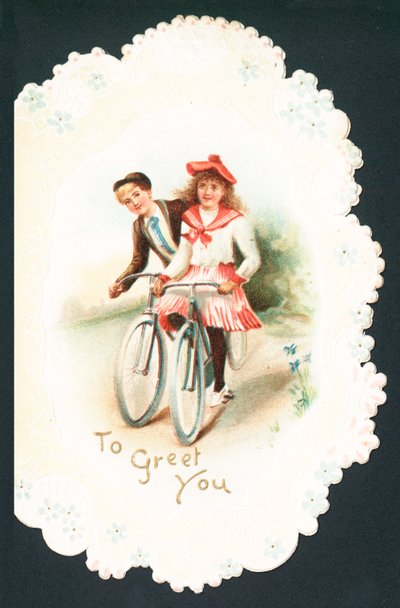 Par cyklar, julkort av English School